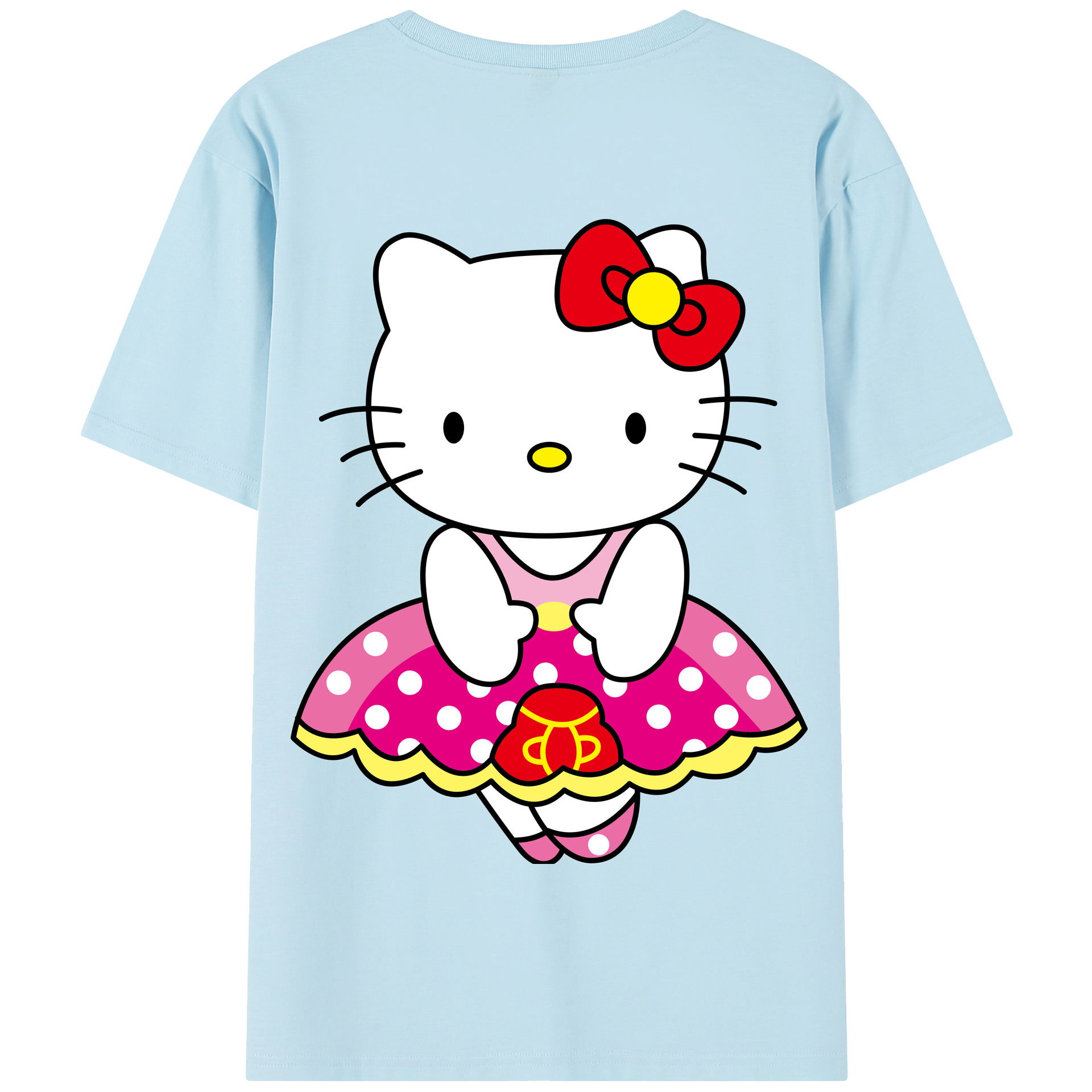 （画像用） Hello Kitty ハローキティ 綿100％半袖Tシャツ（背面プリント）